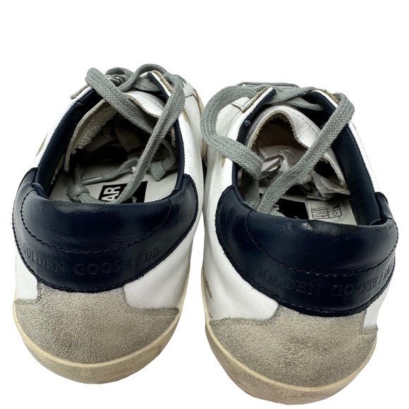 Golden Goose White Blue Super Star Leather Sneaker Women Size 40 US 10 No Box - Picture 12 of 17